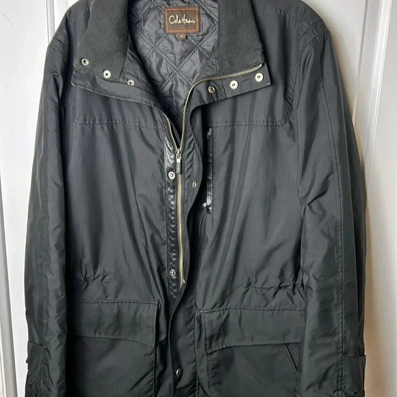 Cole Haan performance jacket,black,wool blend,lambskin trim,thermal,career,snaps - Picture 9 of 16